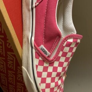 Vans Pink Checkered Slip-On Sneakers